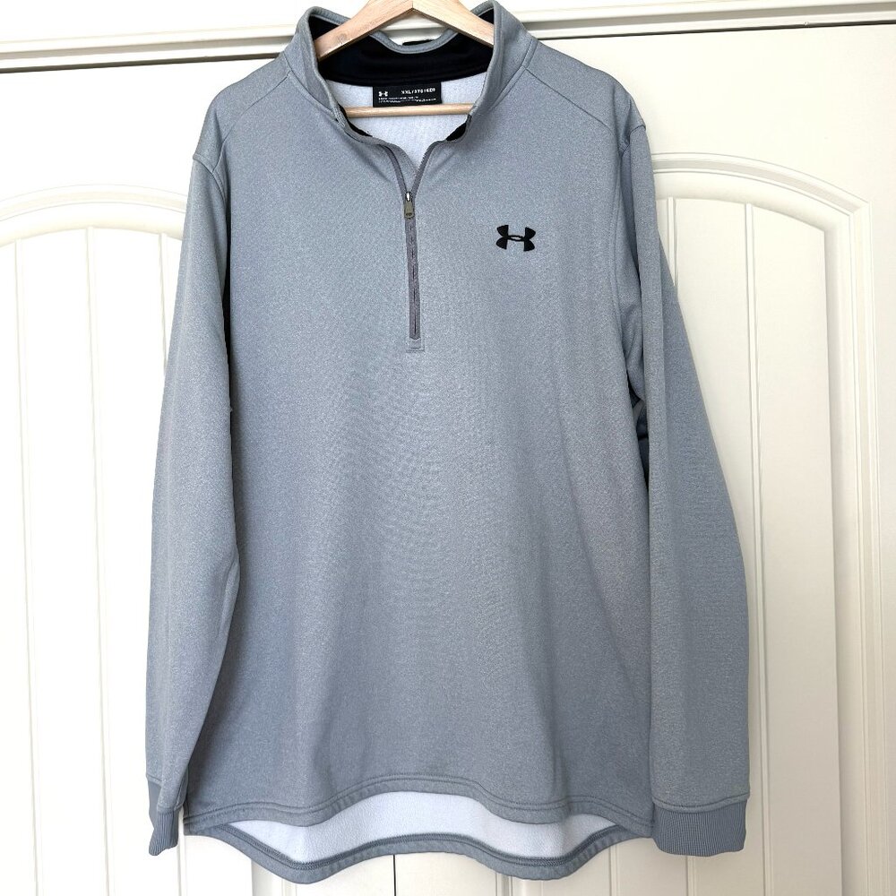Under Armour ColdGear 1/4 Zip Loose Fit Mens Sweatshirt Jacket Grey, Size XXL